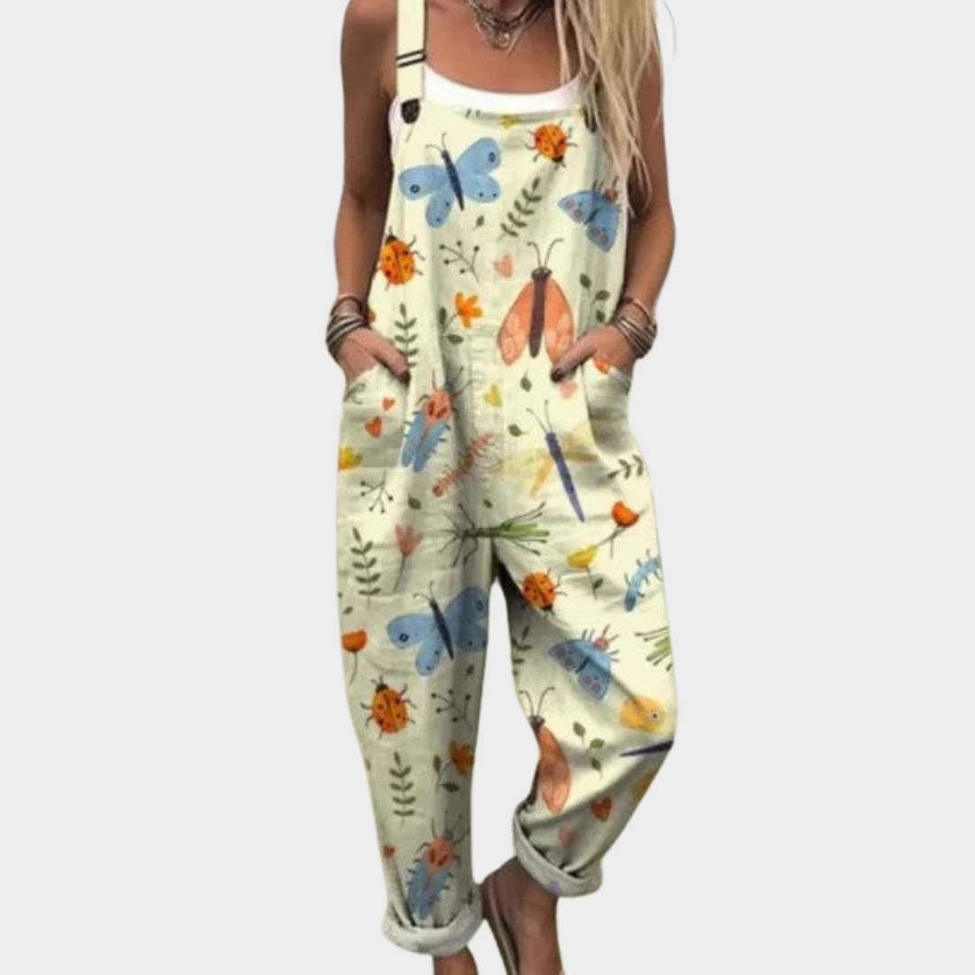Comfortable printed dungarees
