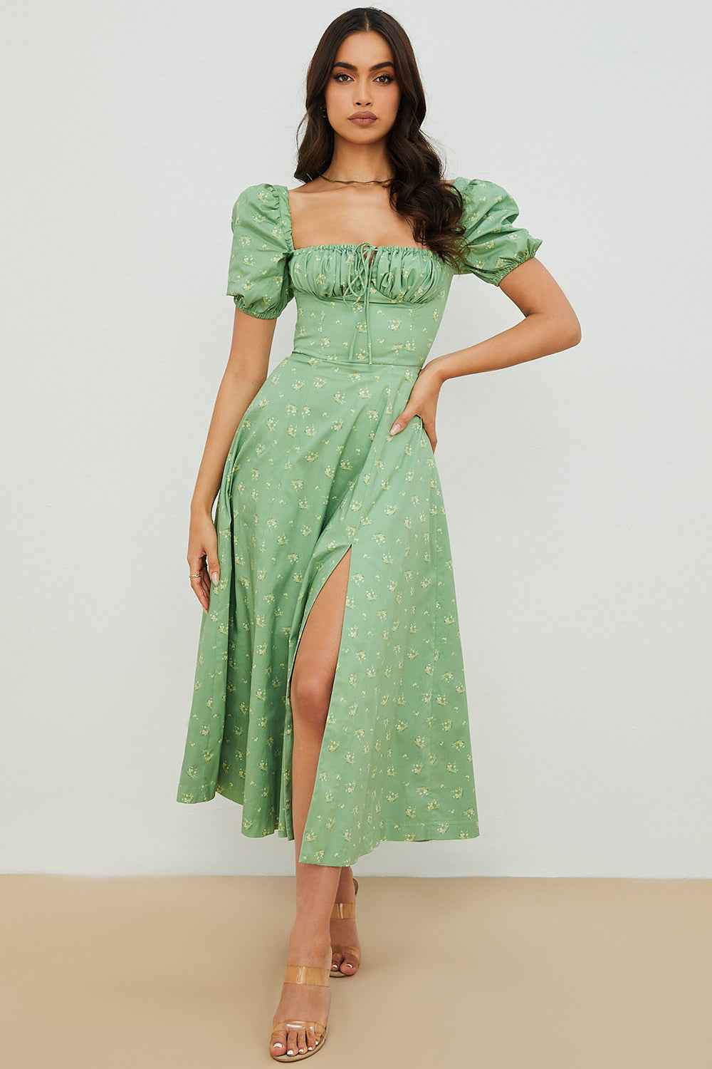 Aviana - Floral Puff Sleeve Dress