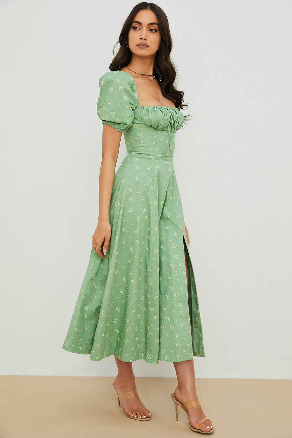 Aviana - Floral Puff Sleeve Dress