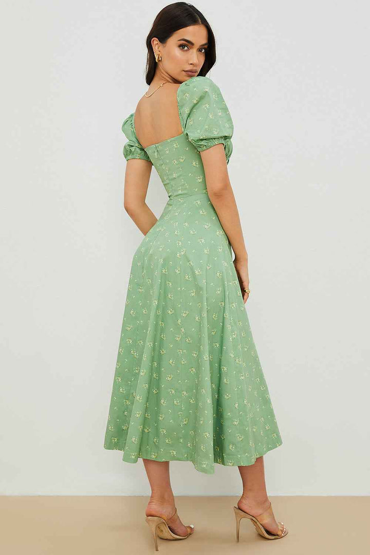 Aviana - Floral Puff Sleeve Dress