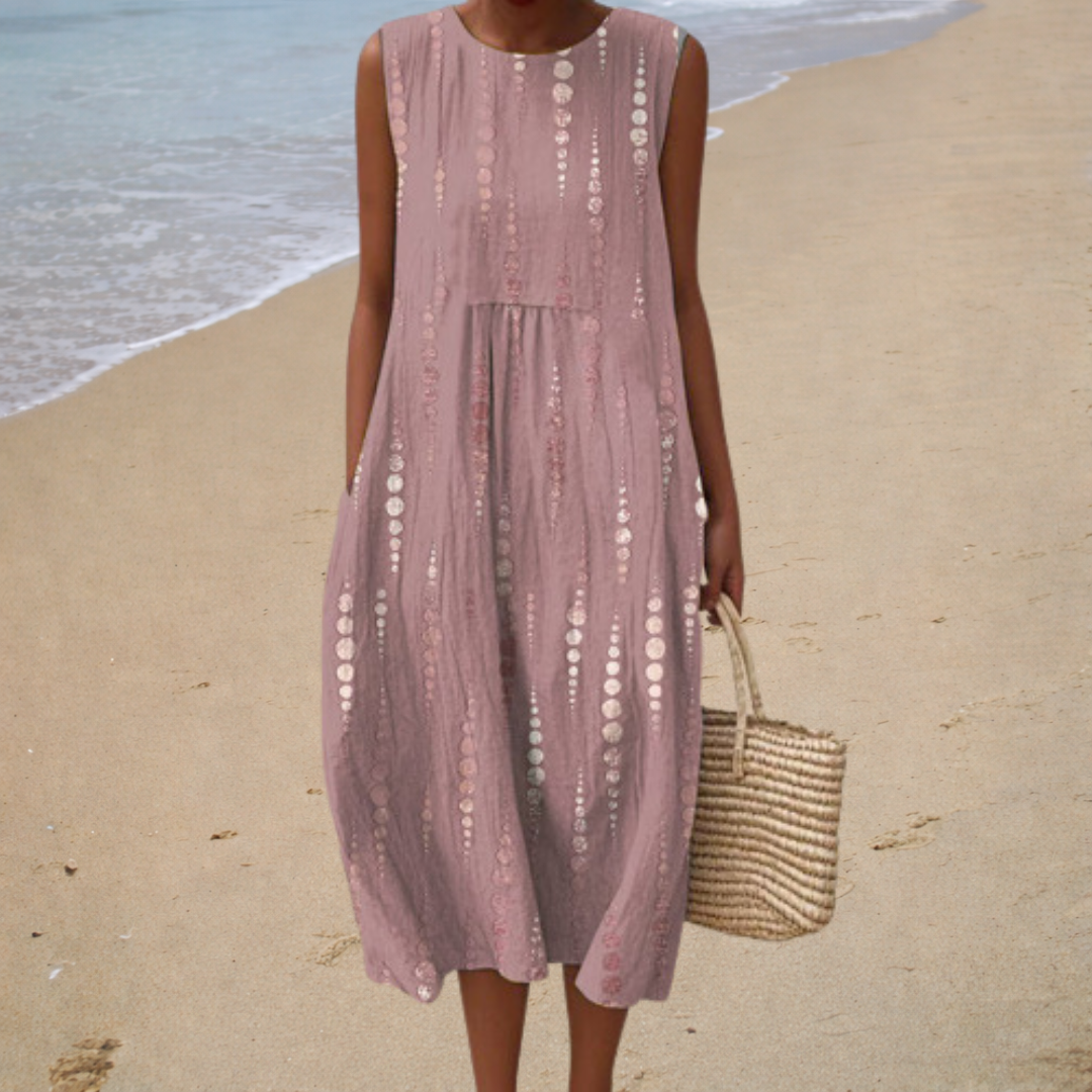 Zomerse comfortabele mouwloze jurk
