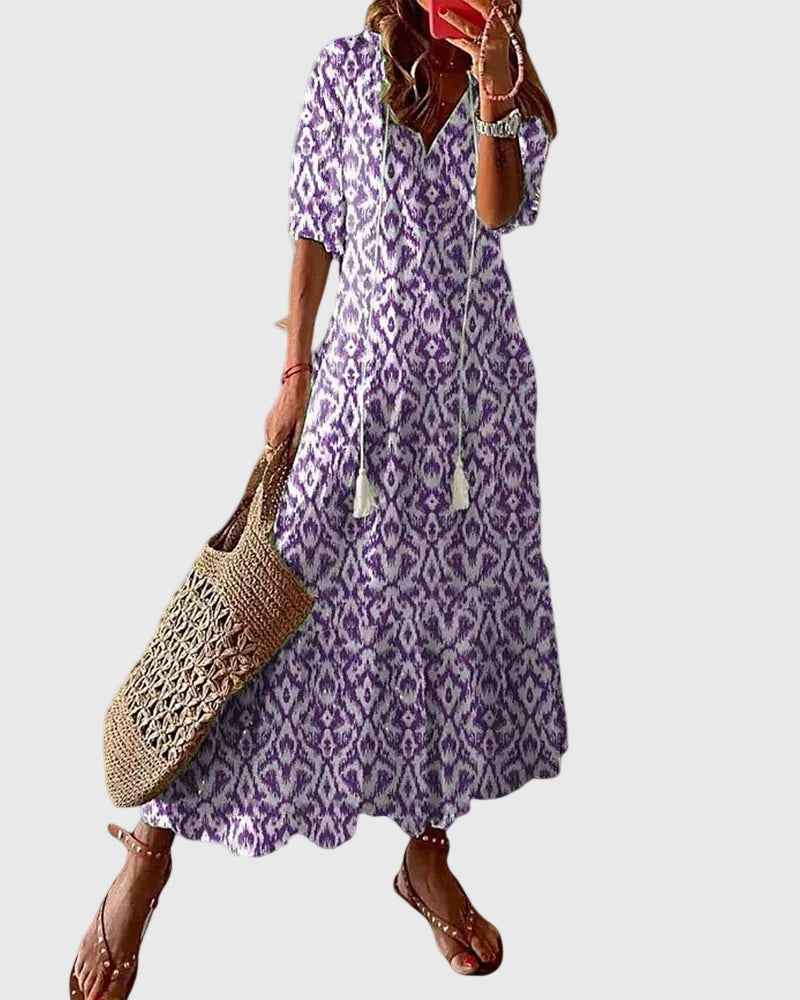 Amalia | Vintage Boho Maxi Zomerjurk