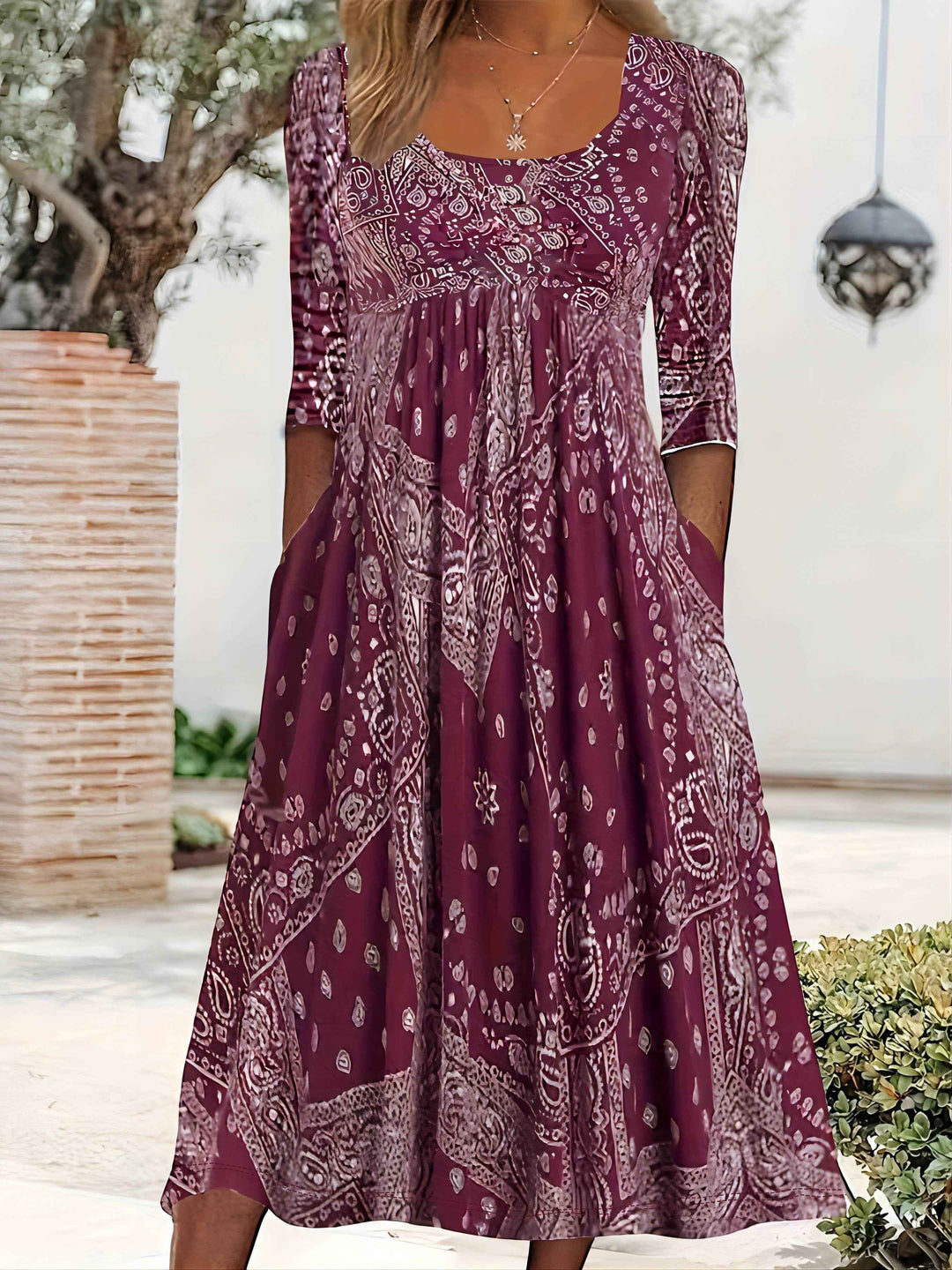 ELOWEN | MIDI-JURK MET LANGE MOUWEN CASUAL