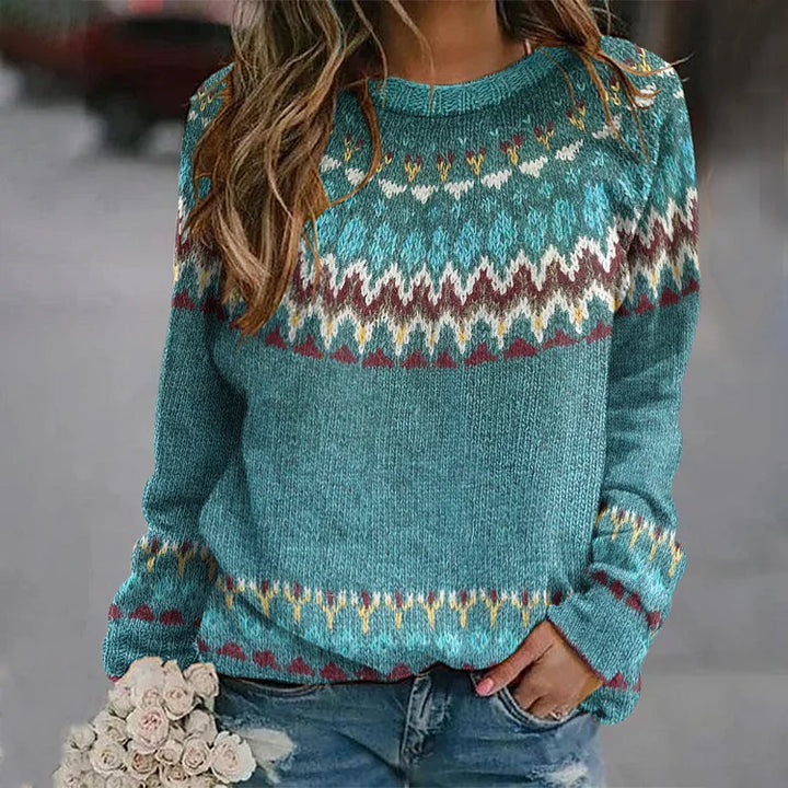 Regina | Sweater met Retro Wave Patroon