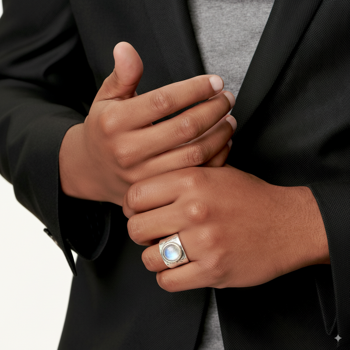 Kathrin | Boho-ring met glanssteen