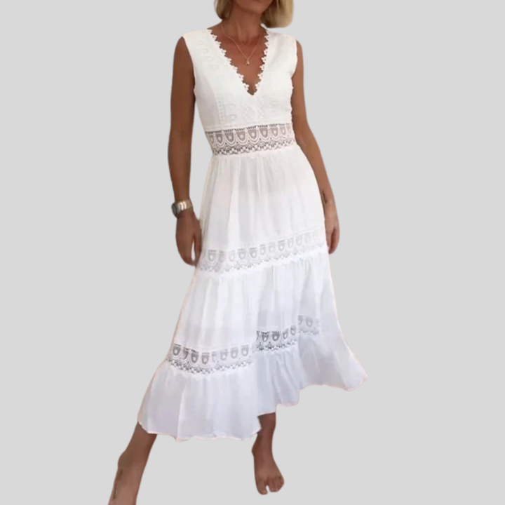Circe - Cami-jurk van kant met V-hals