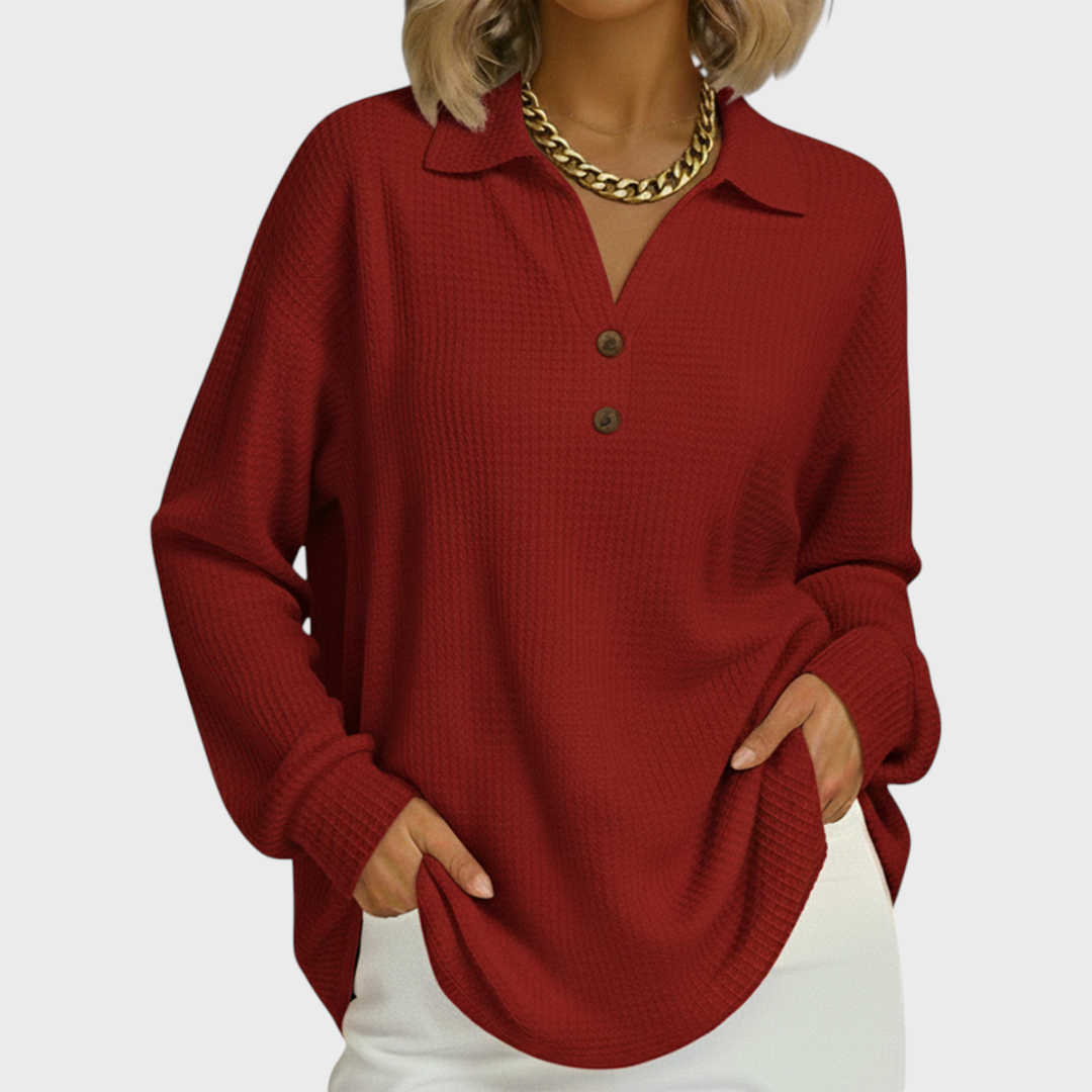 Emilie™ | Pullover in Oranje met Kraag