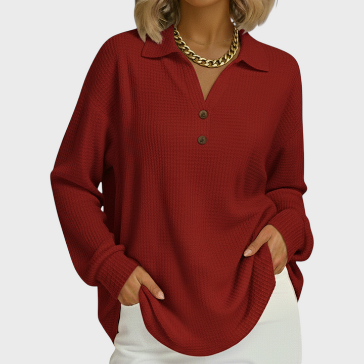 Emilie™ | Pullover in Oranje met Kraag