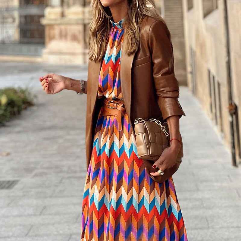 Cassandra - Vibrating Geometric Dress