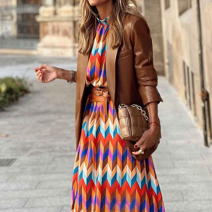 Cassandra - Vibrating Geometric Dress