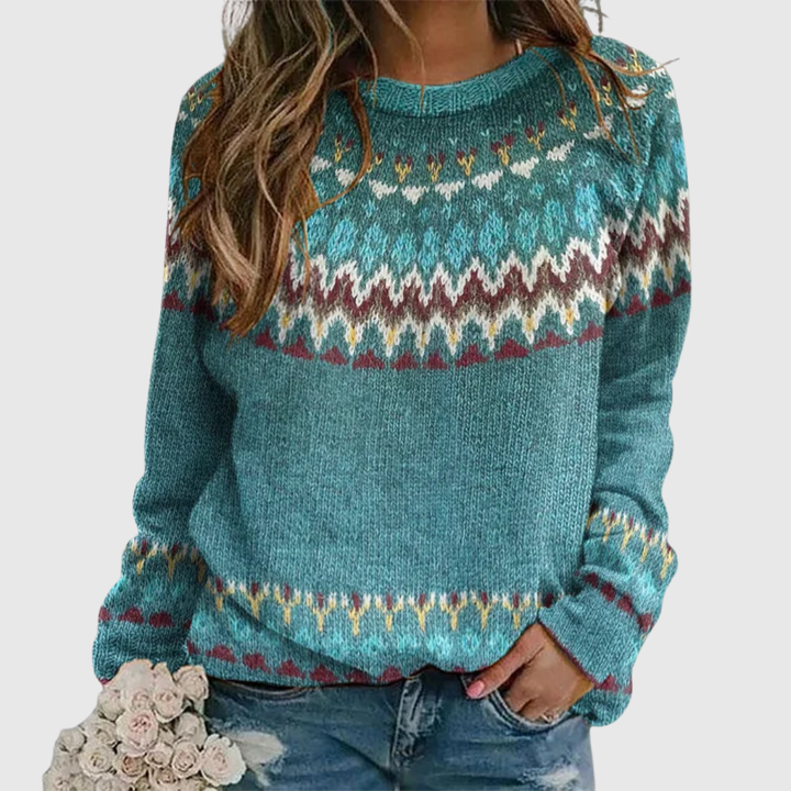 Regina | Sweater met Retro Wave Patroon