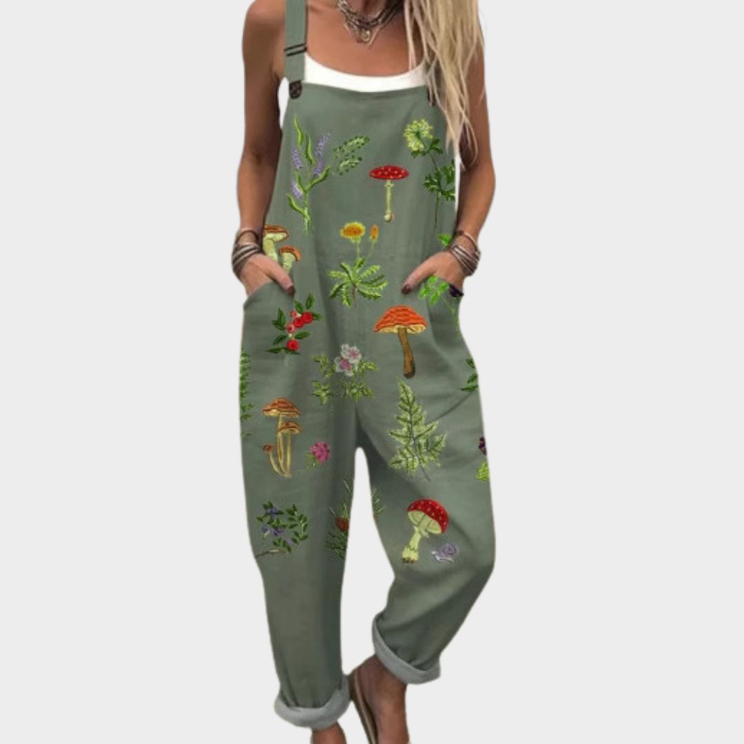 Comfortable printed dungarees