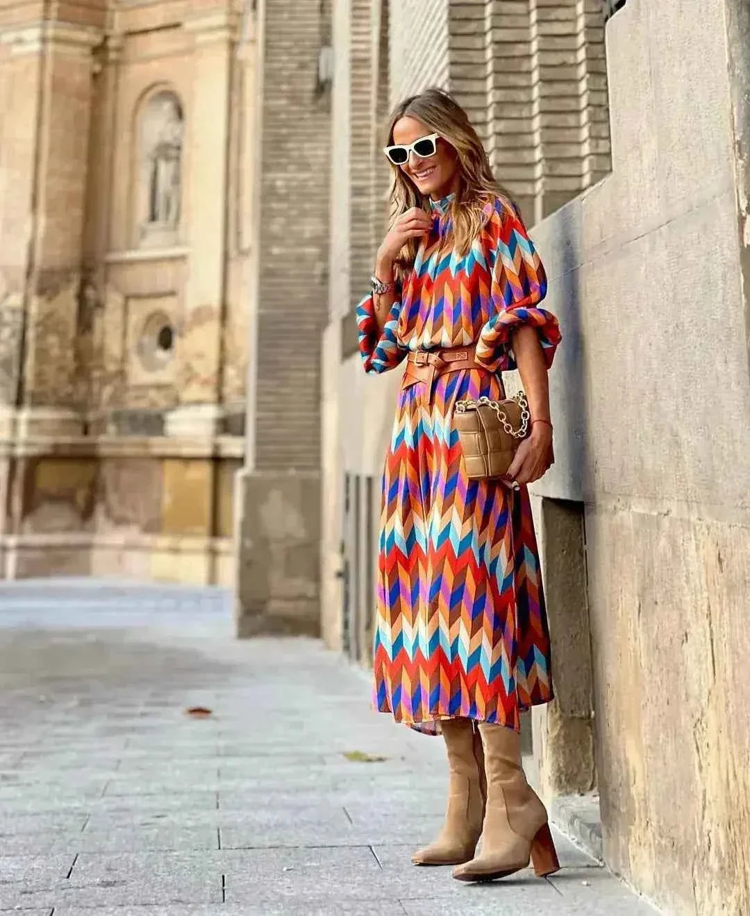 Cassandra - Vibrating Geometric Dress