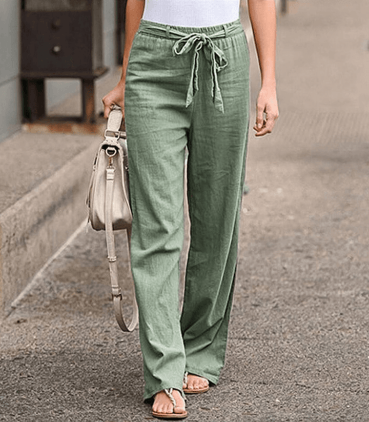 Joleen - Dames relaxbroek met trekkoord en elastische taille