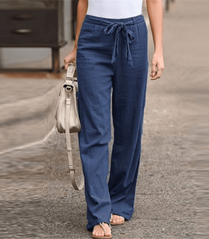 Joleen - Dames relaxbroek met trekkoord en elastische taille