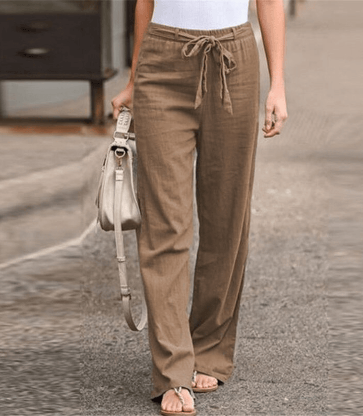 Joleen - Dames relaxbroek met trekkoord en elastische taille