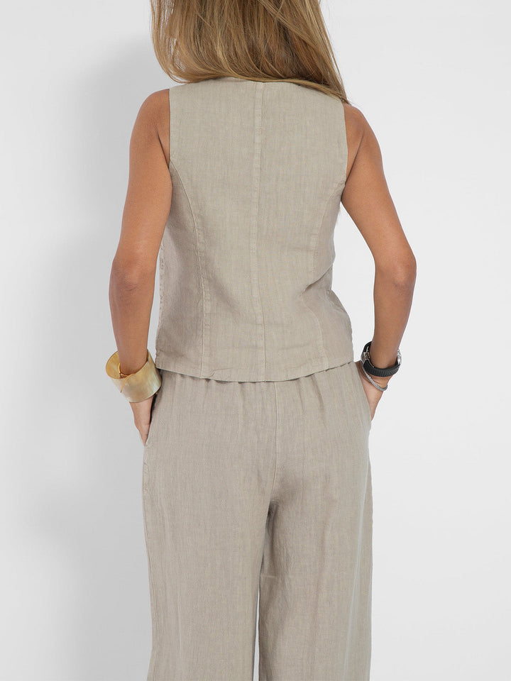 Aira - Ensemble Gilet Met Knopen &amp; Brede Broek