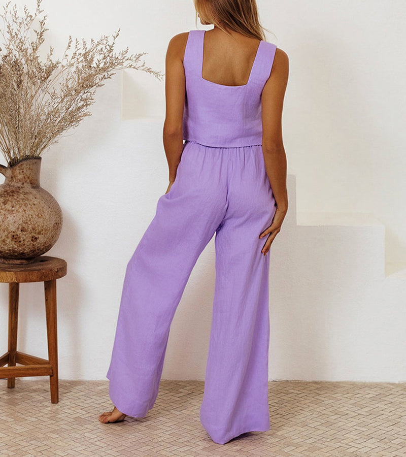 Megan - Minimalist Top and Flared Trousers