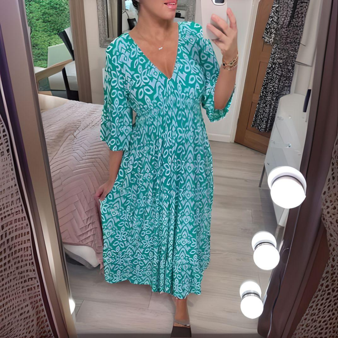 Lillia - Boho Bedrukte Jurk