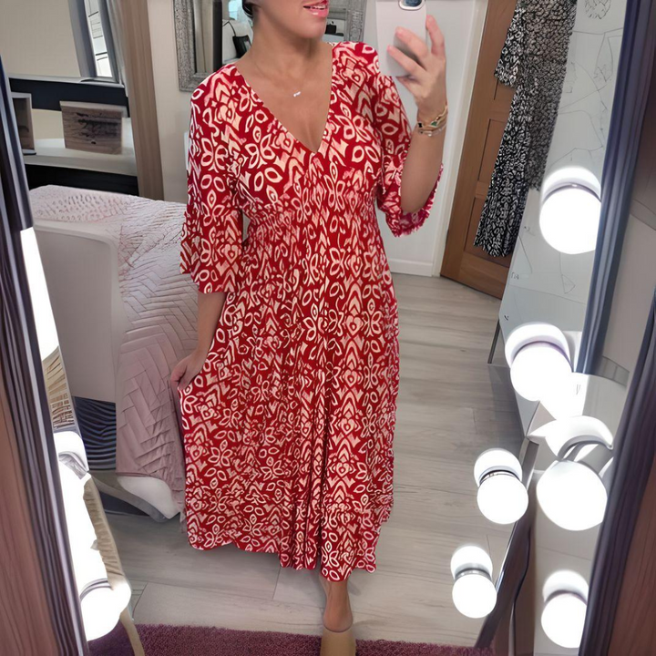 Lillia - Boho Bedrukte Jurk