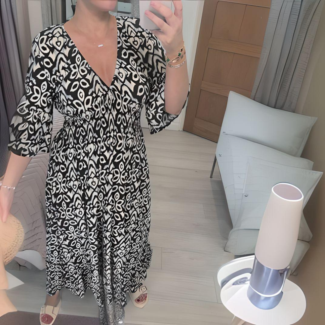 Lillia - Boho Bedrukte Jurk
