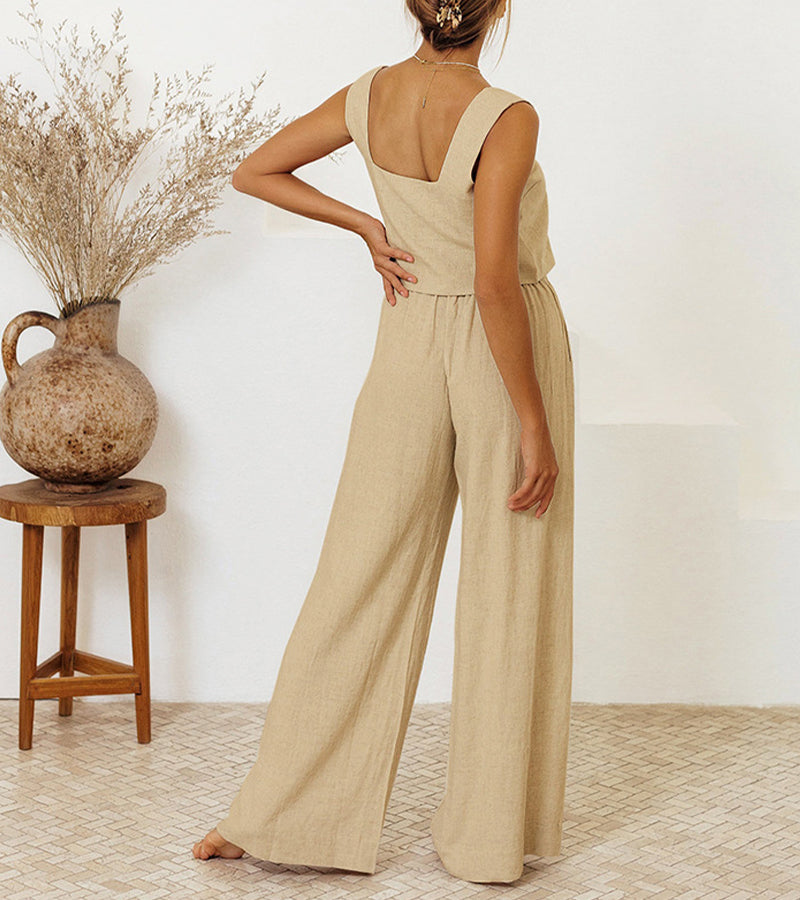 Megan - Minimalist Top and Flared Trousers