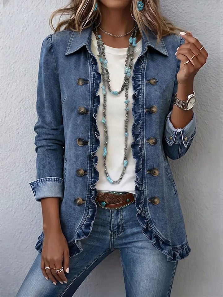 Dagmar™ | Blazer in Blauw met Rimpels