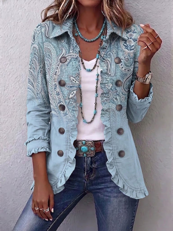 Cornelia™ | Blazer in Lichtblauw met Paisley