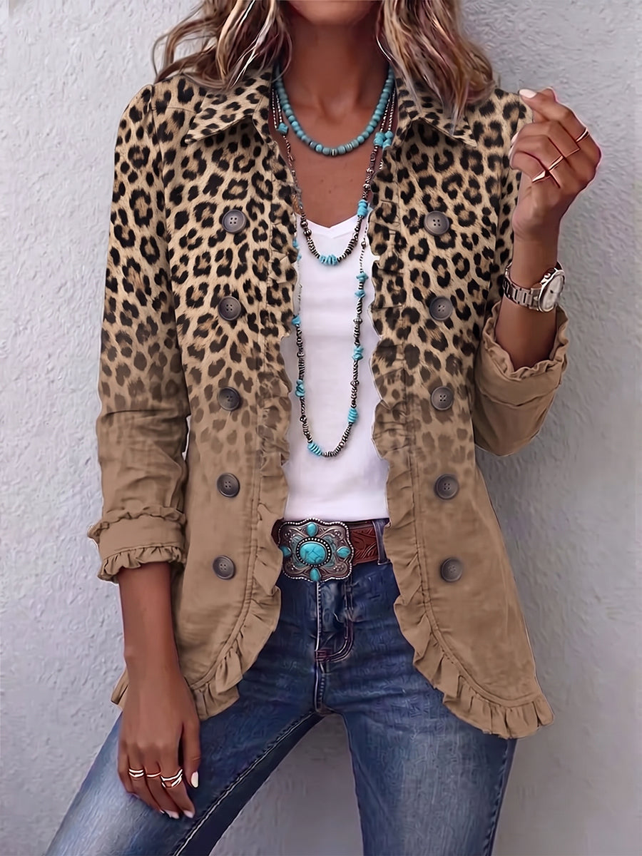 Claudia™ | Leoparden-Blazer met Karamelverloop