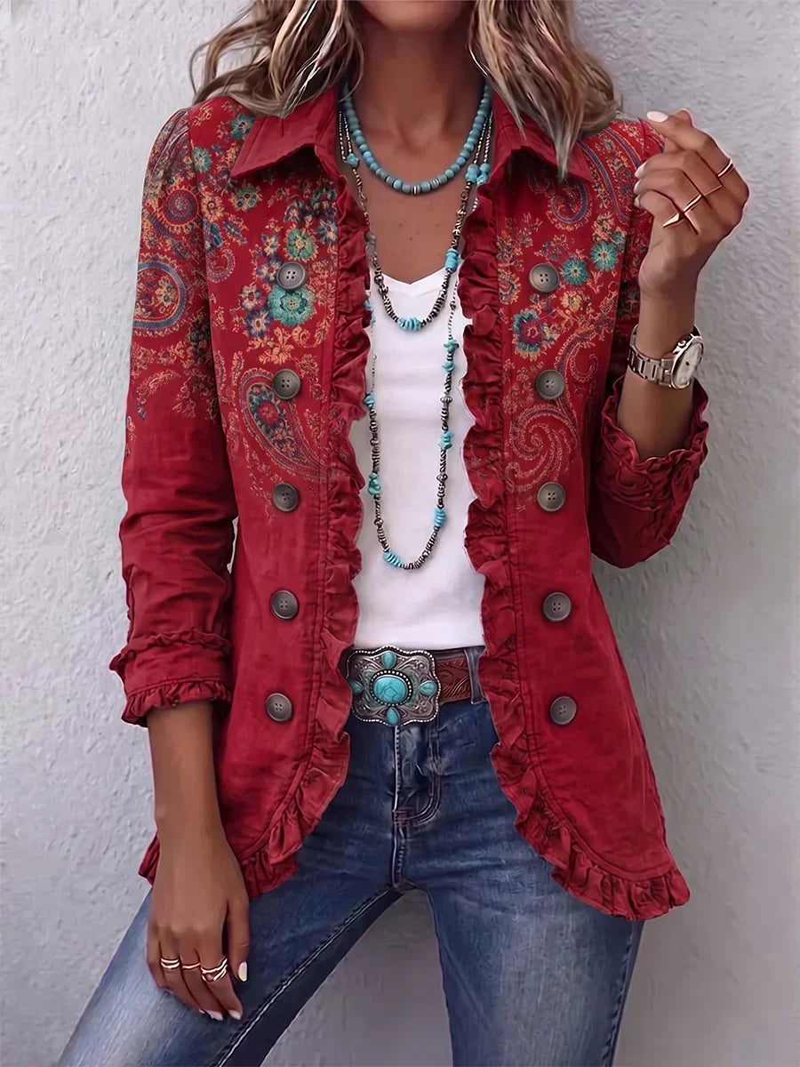 Birgit™ | Blazer in Rood met Paisley