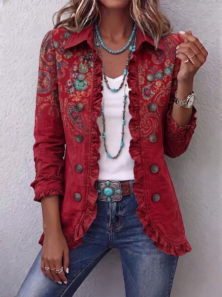 Birgit™ | Blazer in Rood met Paisley
