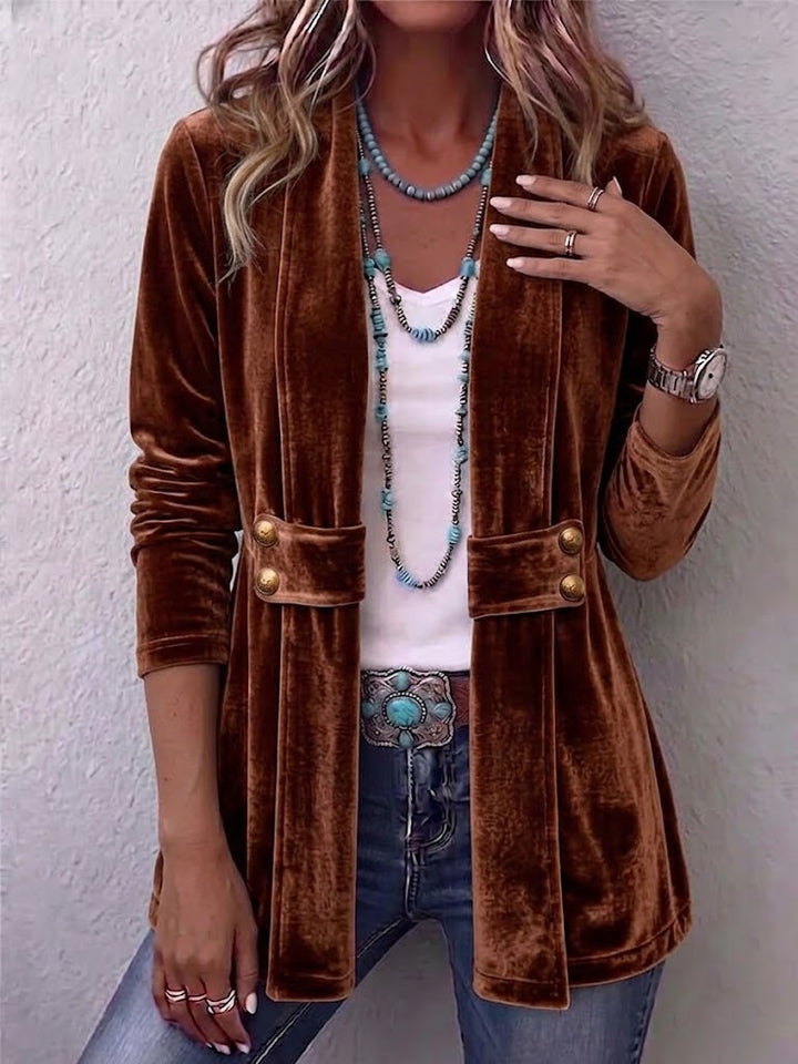 Katrin™ | Open Blazer met Glans
