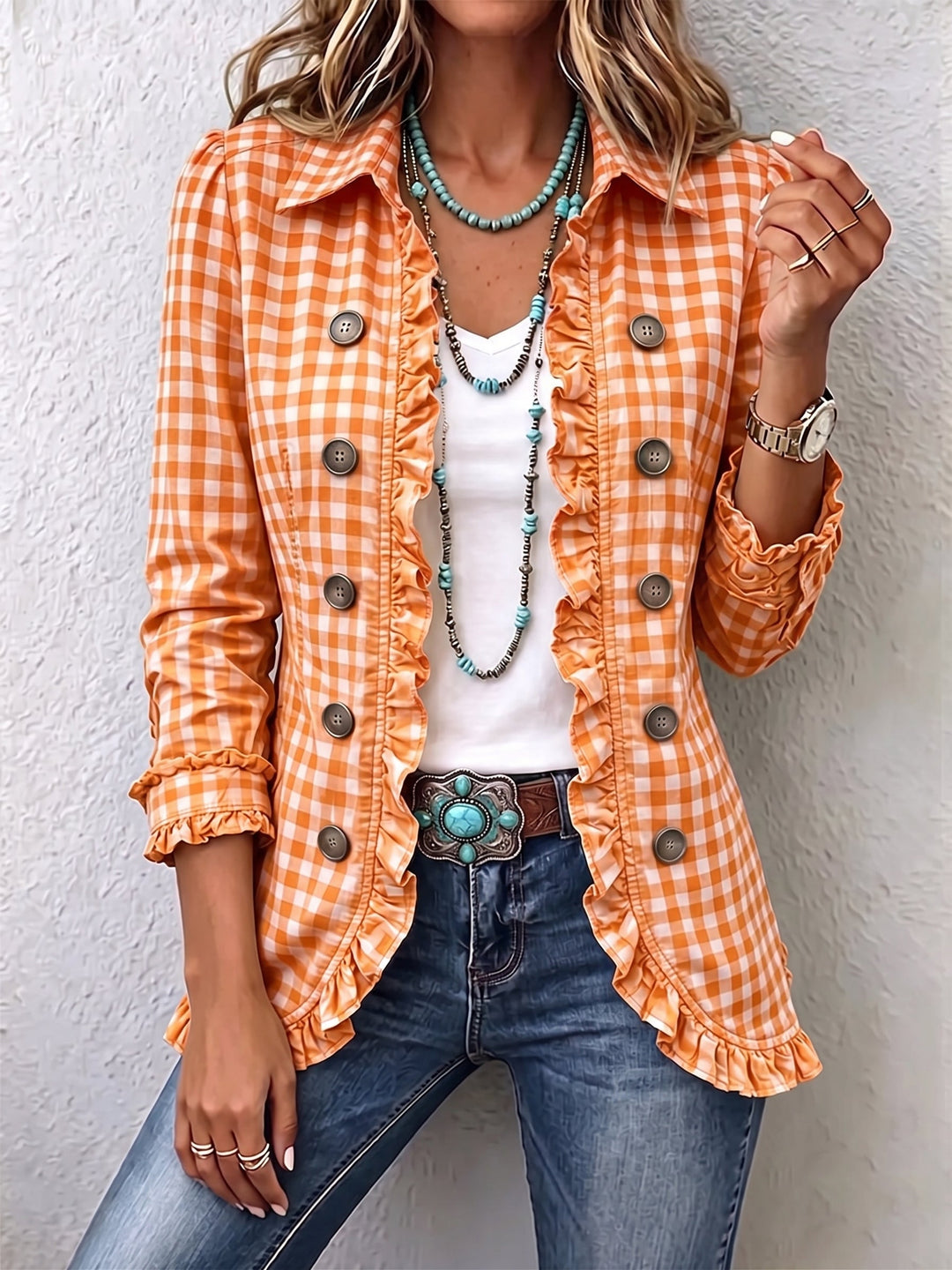 Elke™ | Blazer in Vichy-ruit