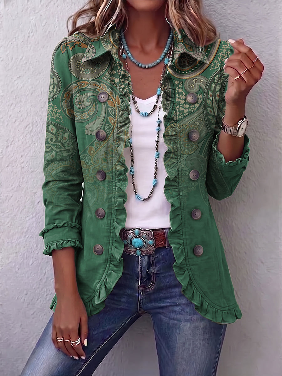 Marion™ | Blazer in Groen met Paisley