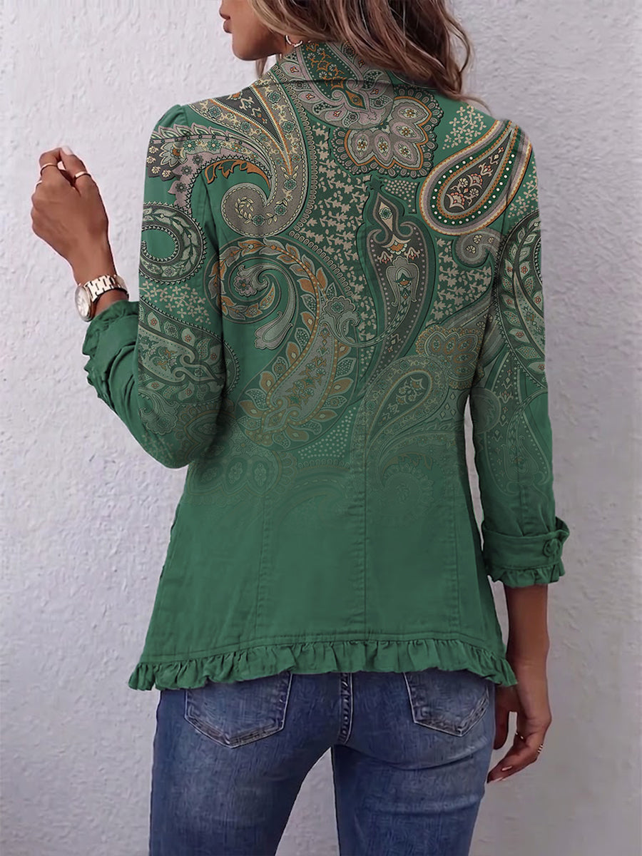 Marion™ | Blazer in Groen met Paisley