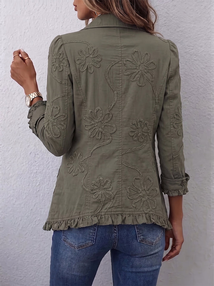 Angelika™ | Blazer met Bloemenborduurwerk