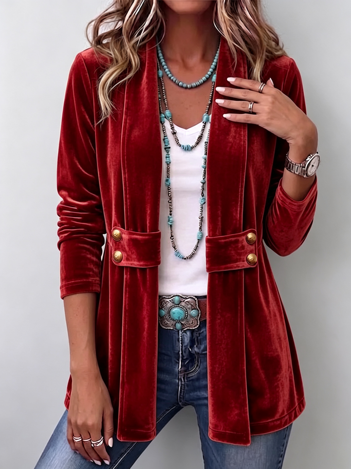 Katrin™ | Open Blazer met Glans