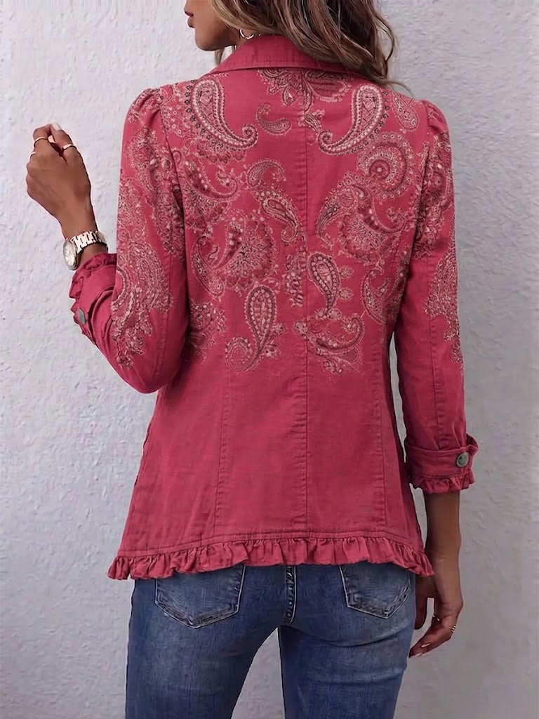 Manuela™ | Blazer in Bessen met Paisley