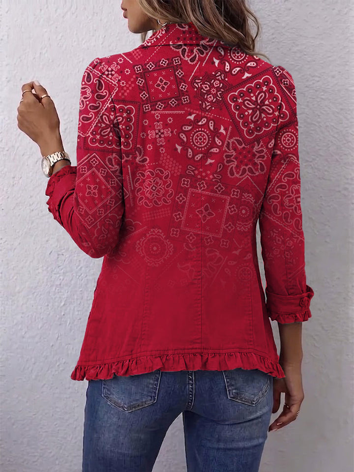 Martina™ | Blazer in Rood met Bandana-patroon