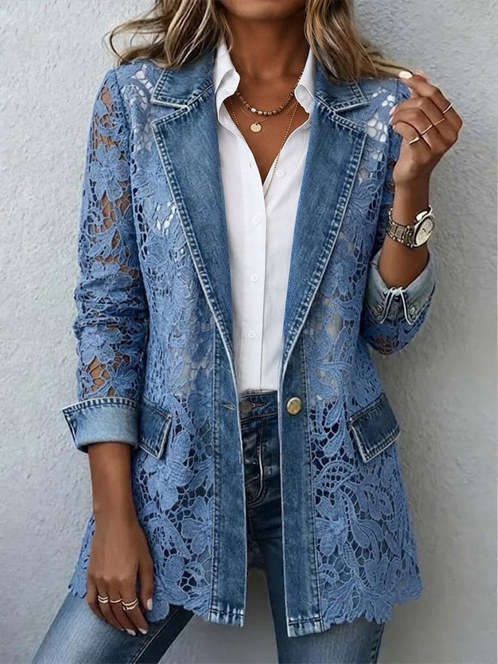 Doris™ | Blazer met doorzichtige bloemen