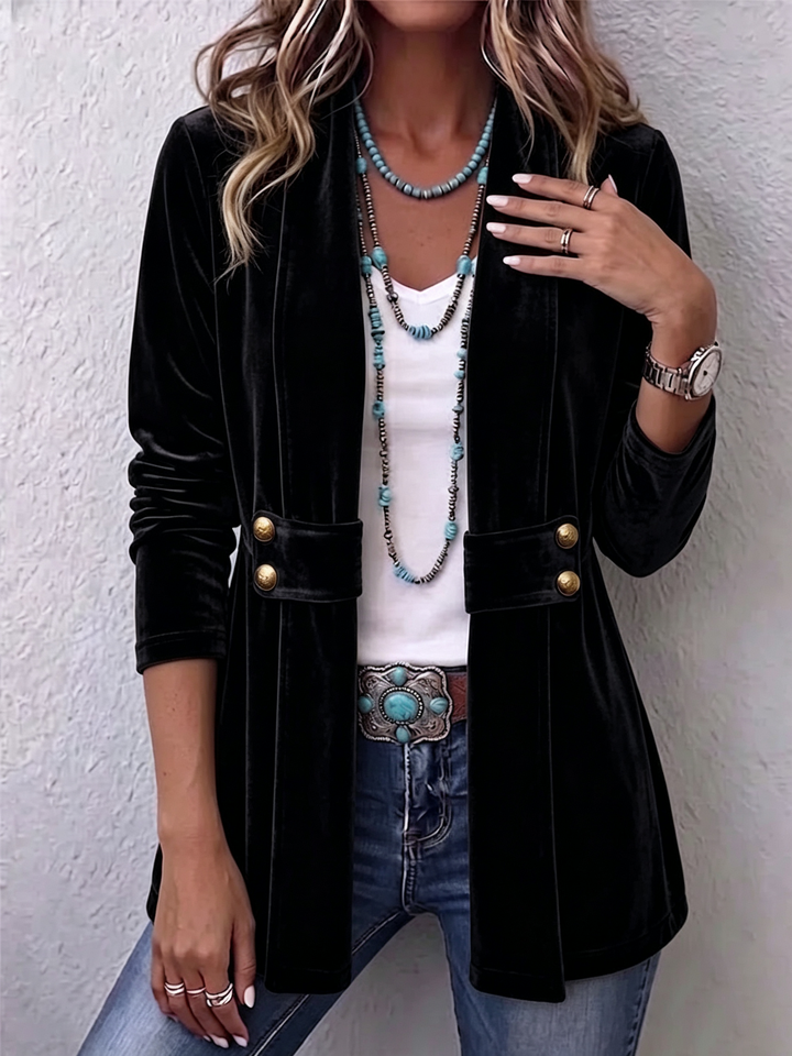 Katrin™ | Open Blazer met Glans