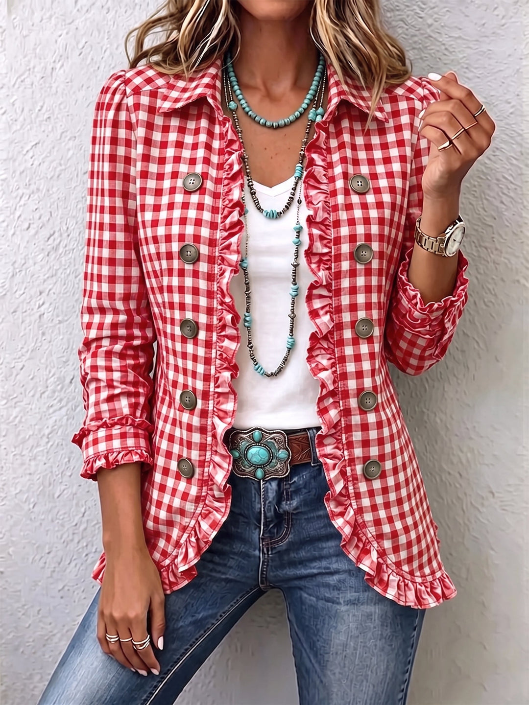 Elke™ | Blazer in Vichy-ruit