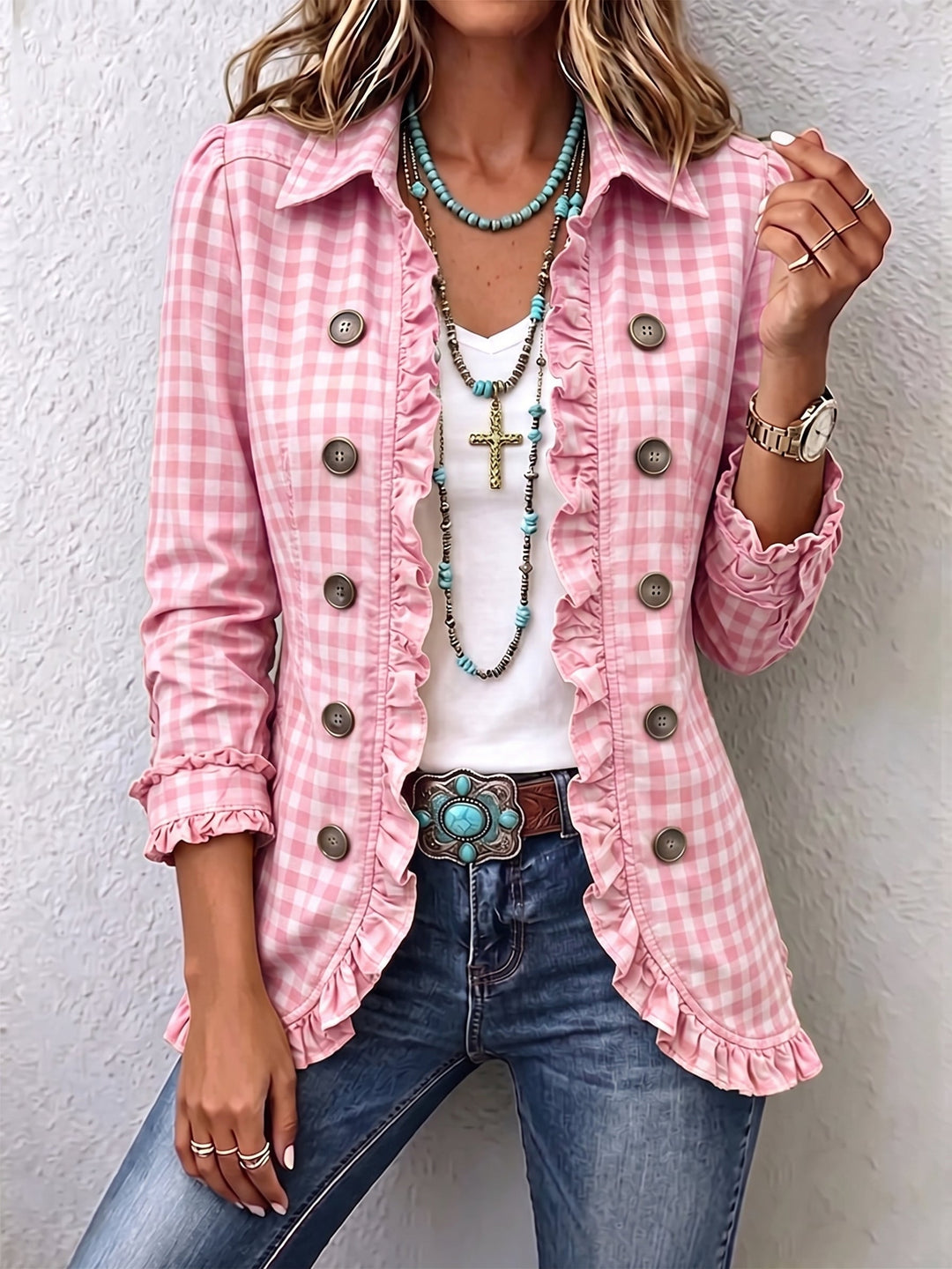 Elke™ | Blazer in Vichy-ruit