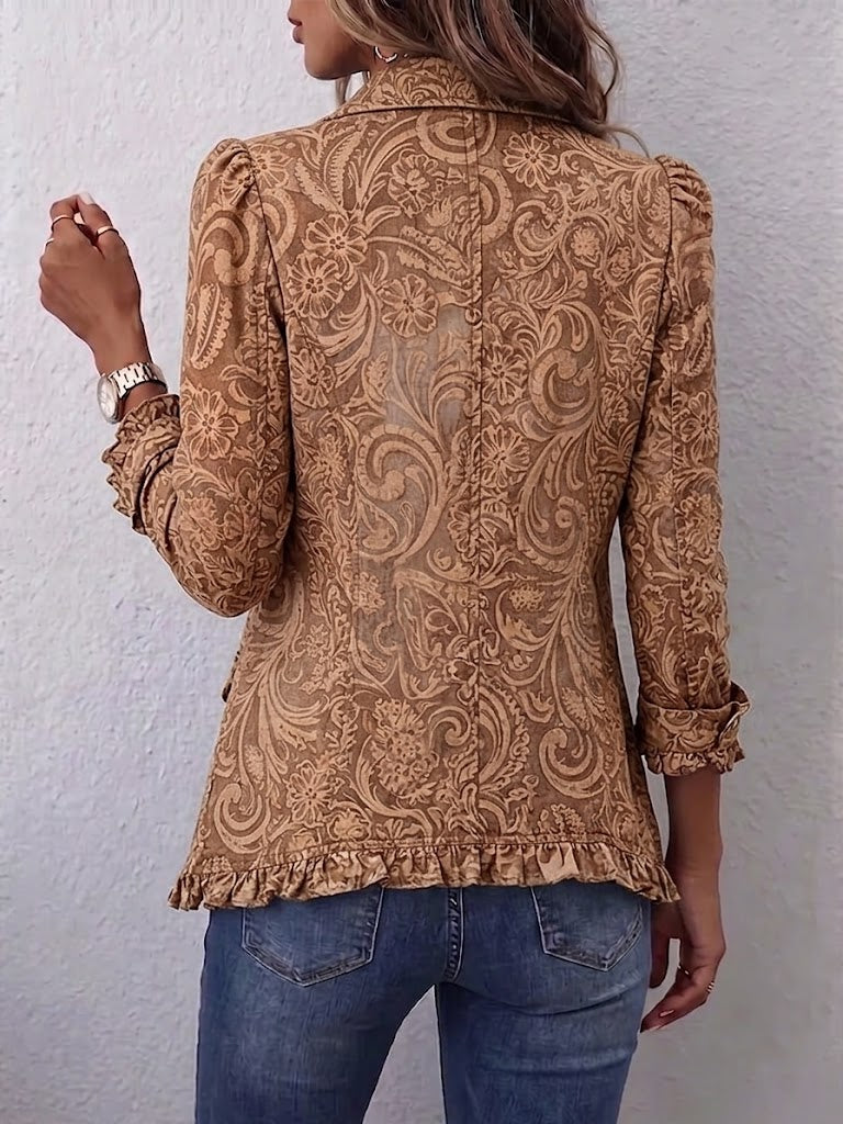 Heidi™ | Blazer in Karamel met Ornamenten