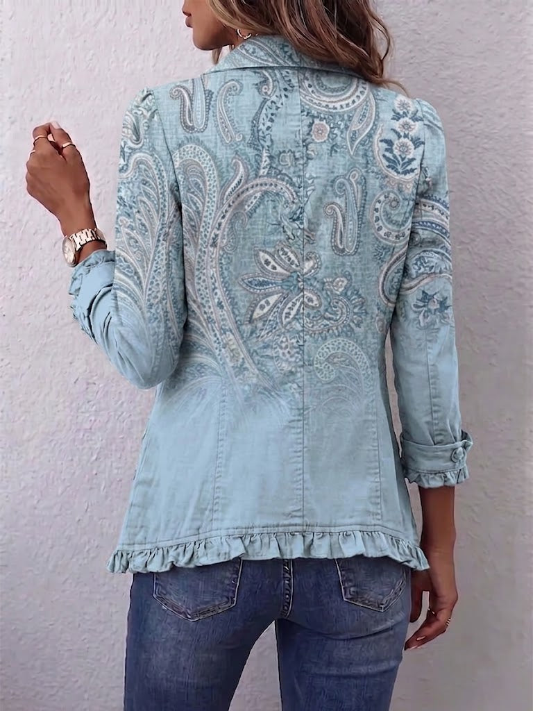 Cornelia™ | Blazer in Lichtblauw met Paisley