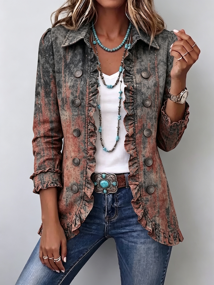 Marlene™ | Blazer in Used-Look met Verloop