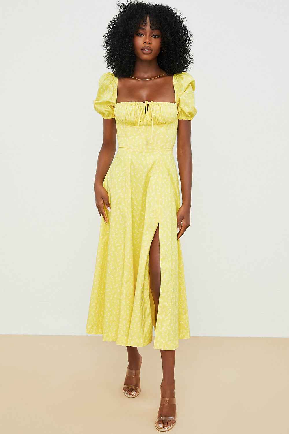 Aviana - Floral Puff Sleeve Dress
