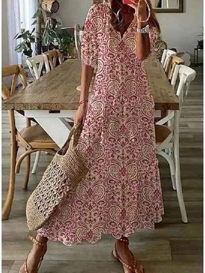 LUNA | BOHEMIEN MIDI JURK ZONDER INSPANNING